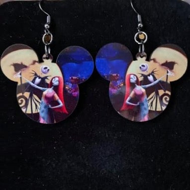 Jack and Sally mouse ears earrings