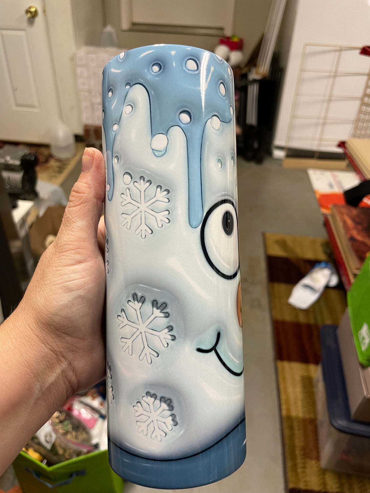 Puffy Snowman Tumbler