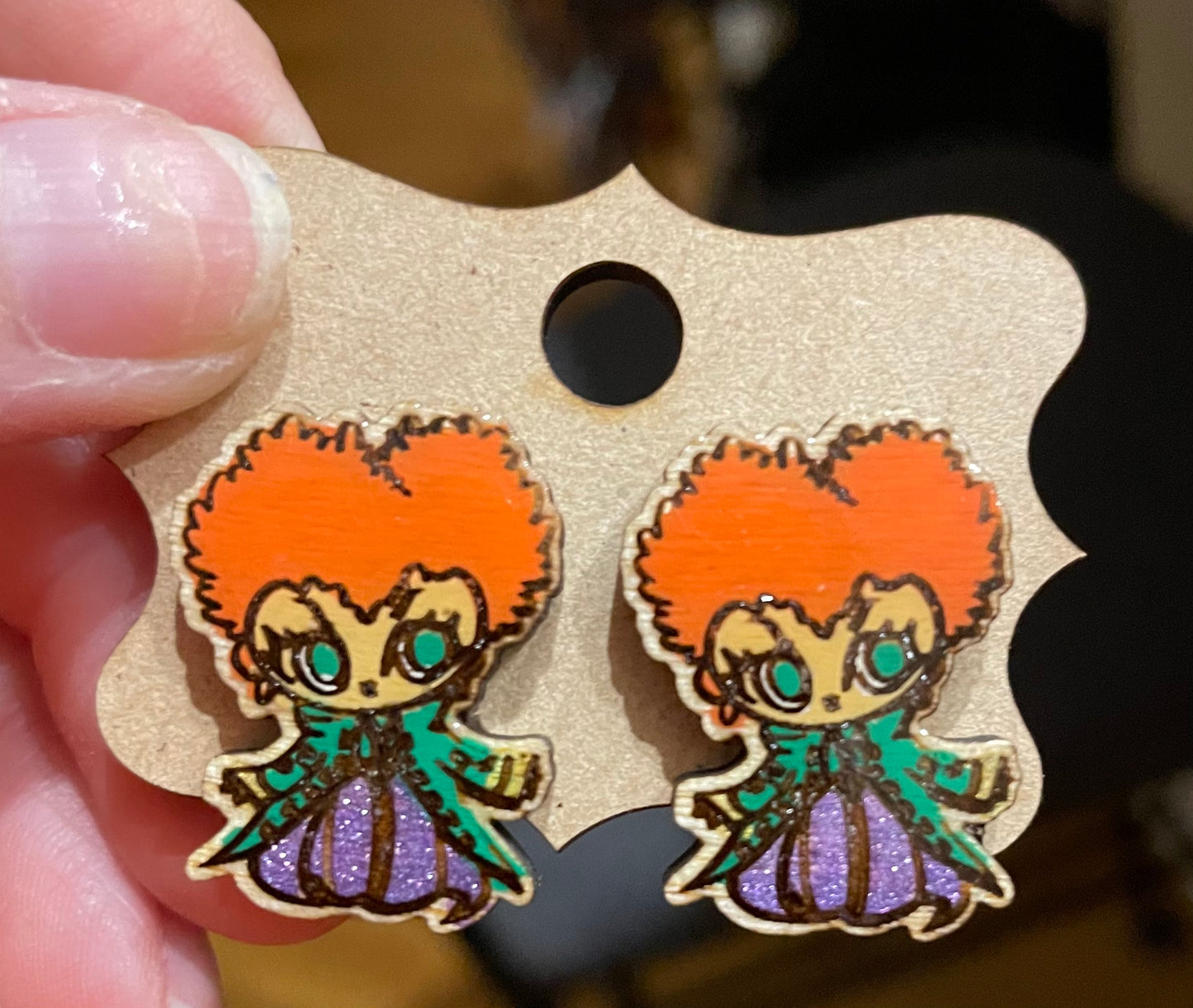 Hocus Pocus inspired Winnie stud earrings