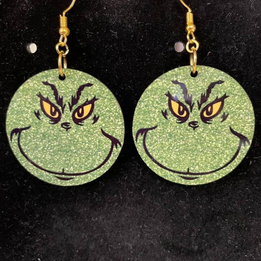 Mean one Grinch earrings