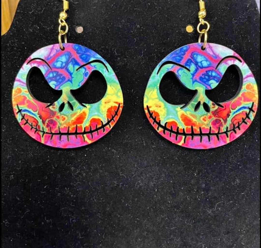 Tye Dye Jack Face earrings