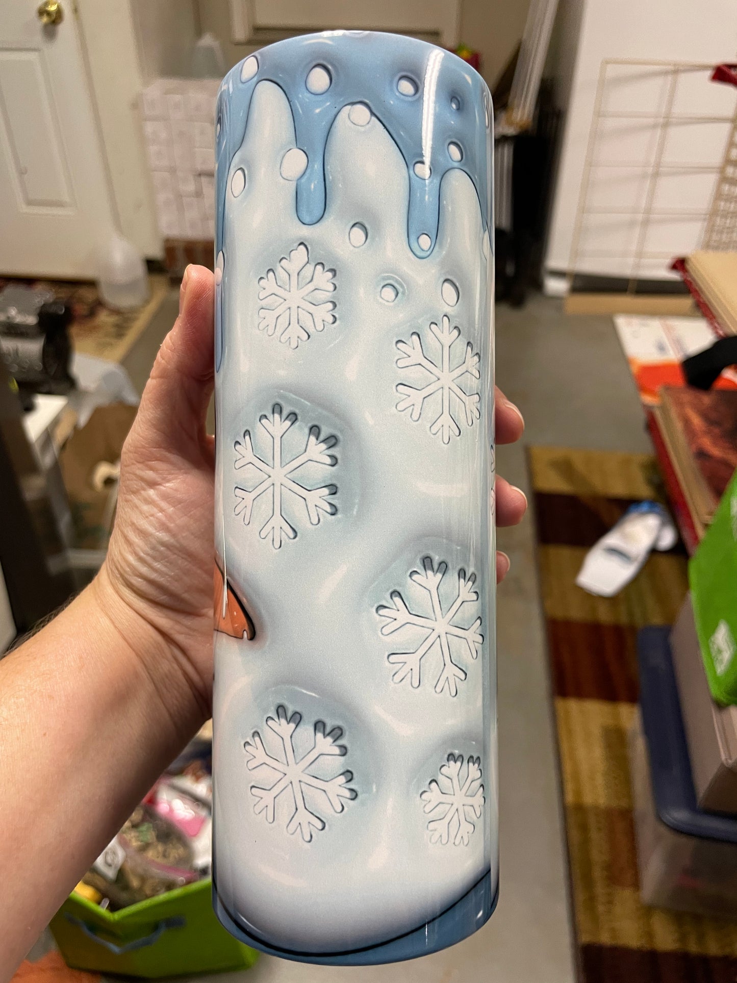 Puffy Snowman Tumbler