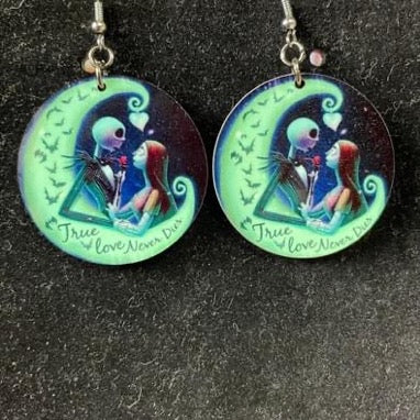 True love never dies Jack and Sally earrings