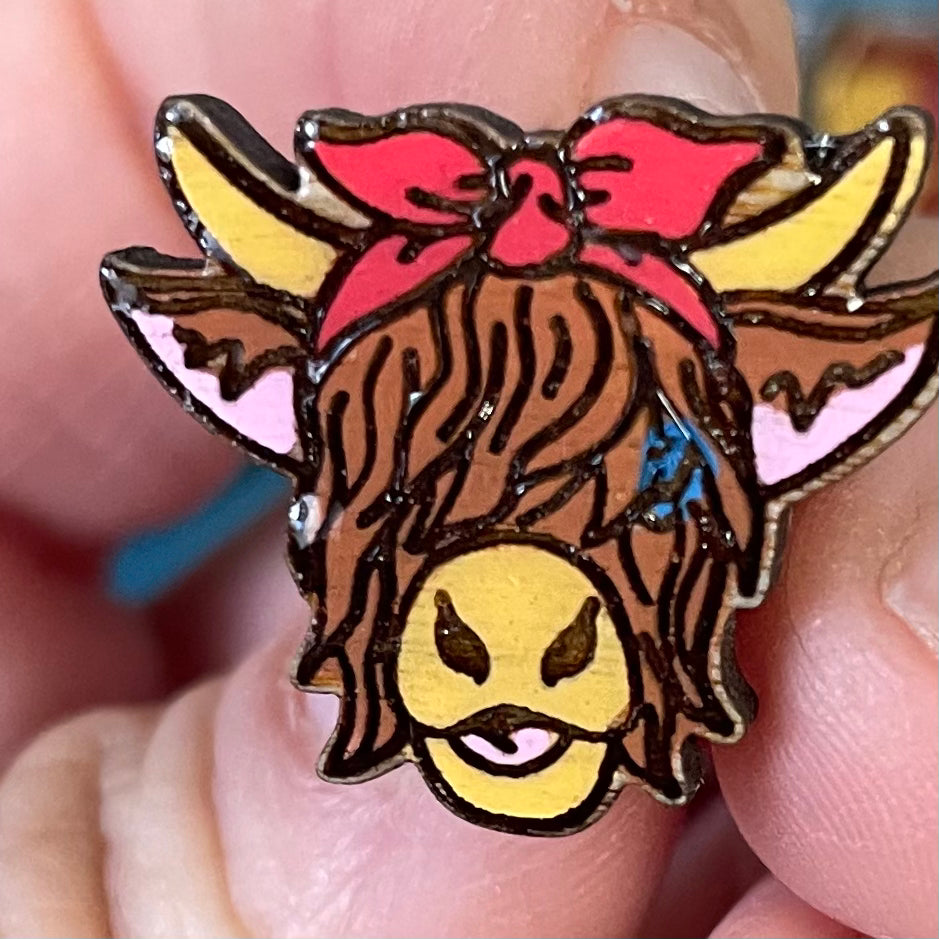 Highland Cow studs choose your bandanna color