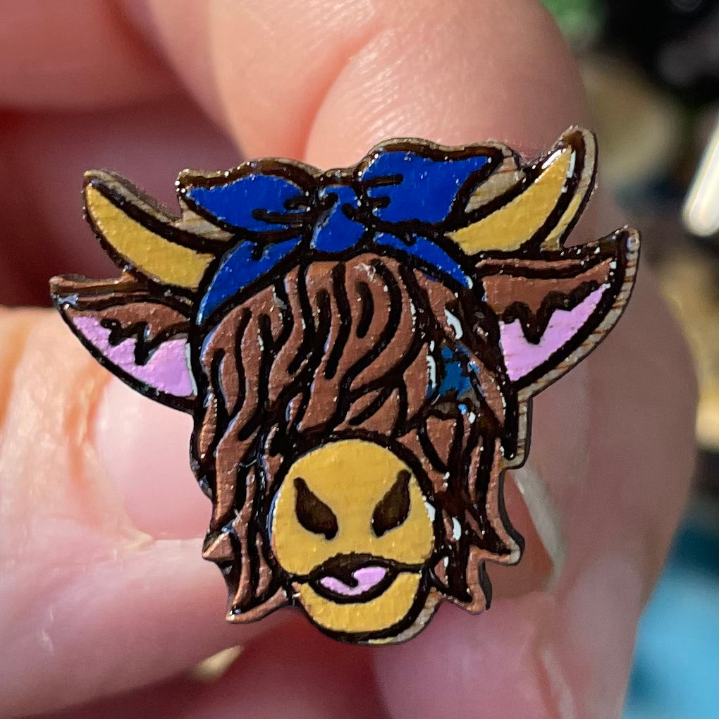 Highland Cow studs choose your bandanna color